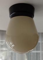 Philips plafondlampje met zwarte plafondbevestiging, vintage, Ophalen of Verzenden, Gebruikt, Glas, Vintage