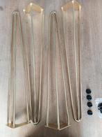 4x Tafelpoten hairpin legs 70cm goud NIEUW, Tafelpoot, Minder dan 50 cm, 50 tot 100 cm, Nieuw