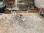 Hollywood glam/ plexiglas+goud Salontafel rond, Huis en Inrichting, Tafels | Salontafels, Ophalen, Gebruikt, 50 tot 100 cm, Rond