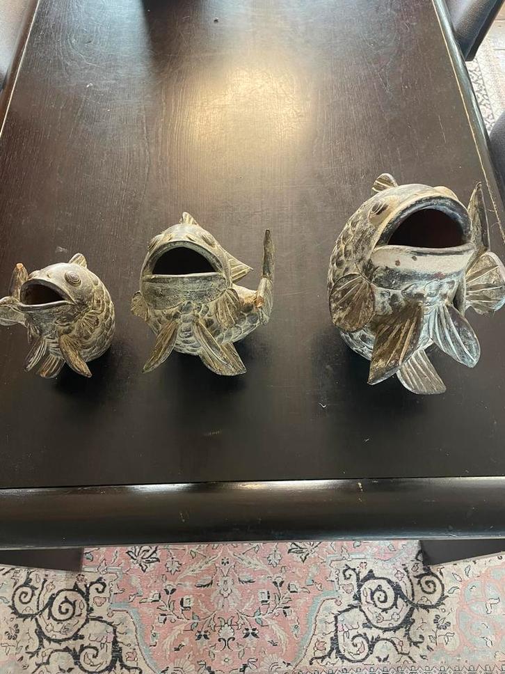 Decoratieve set van 3 aardewerken vissen (veilingstuk), Antiek en Kunst, Antiek | Keramiek en Aardewerk, Ophalen
