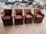 LINTELOO eetkamer stoelen , bruin , 80cm hoog ,, Huis en Inrichting, Vier, Gebruikt, Stof, Bruin