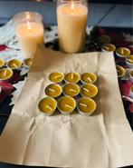 Theelicht Kaarsen Set van 9 bijenwas 100%, Overige materialen, Nieuw, Ophalen of Verzenden, Wit