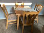 Eettafel met vier stoelen, Huis en Inrichting, Complete eetkamers, Ophalen, Gebruikt, 4 tot 6 stoelen