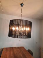 Kroonluchter 8 lampen, zwarte kap, Huis en Inrichting, Lampen | Kroonluchters, Ophalen, Gebruikt