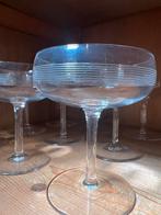 10 Antieke Champagne Coupes Glas Kristal Serviesgoed Vintage, Ophalen of Verzenden