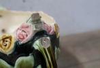 Vintage Majolica Vaas met Rozen, Antiek en Kunst, Ophalen of Verzenden