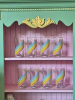 8 vintage regenboog drinkglazen jaren 60 70 rainbow, Ophalen of Verzenden