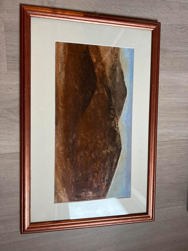 Ingelijste Landschapsschilderij, Antiek en Kunst, Kunst | Schilderijen | Klassiek, Ophalen of Verzenden