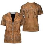 Heren western t-shirt 1 / cowboy bruin t shirt indianen, Verzenden, Nieuw, Bruin