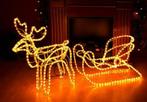 Rendier Met Slee Met Ledverlichting W-W Kant-En-Klaar 1.40m, Diversen, Kerst, Ophalen of Verzenden, Nieuw