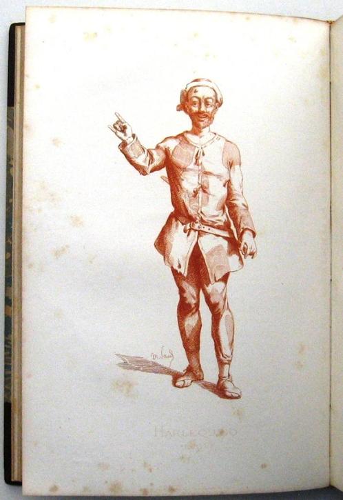 Masques et Bouffons (Comédie Italienne) 1860 Sand Theater, Antiek en Kunst, Antiek | Boeken en Bijbels, Ophalen of Verzenden