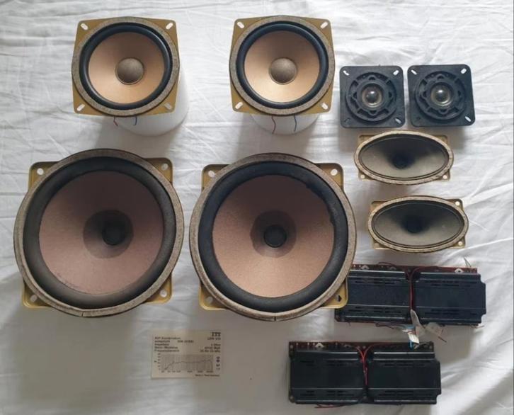30 units:Fostex, Isophon, Audax, Philips, visaton, Audio, Tv en Foto, Luidsprekers, Gebruikt, Front, Rear of Stereo speakers, Minder dan 60 watt