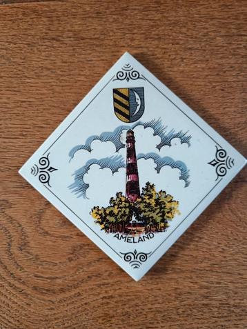 Tegeltje Ameland vuurtoren plateelbakkerij Schoonhoven  beschikbaar voor biedingen