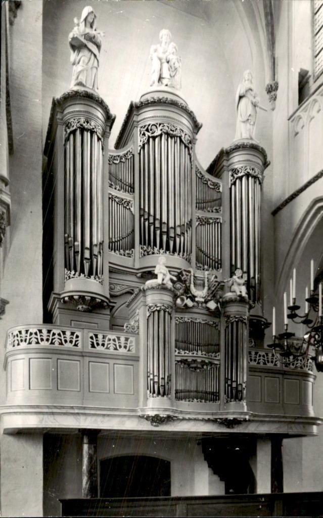 Tholen - Orgel Ned herv Kerk, Verzamelen, Ansichtkaarten | Nederland, Ongelopen, Zeeland, 1940 tot 1960, Ophalen of Verzenden