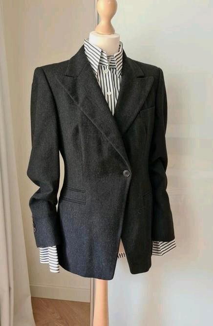 PAUW WOLLEN JASJE  M1 38/40, Kleding | Dames, Jasjes, Kostuums en Pakken, Zo goed als nieuw, Jasje, Maat 38/40 (M), Grijs, Verzenden