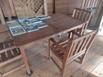 Bankirai Hardhouten tafel met 3 blokstoelen zware kwaliteit, Ophalen, Bank, 3 zitplaatsen, Nieuw