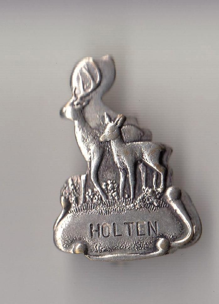 Holten Herten broche, Verzamelen, Speldjes, Pins en Buttons, Gebruikt, Speldje of Pin, Overige onderwerpen, Ophalen of Verzenden