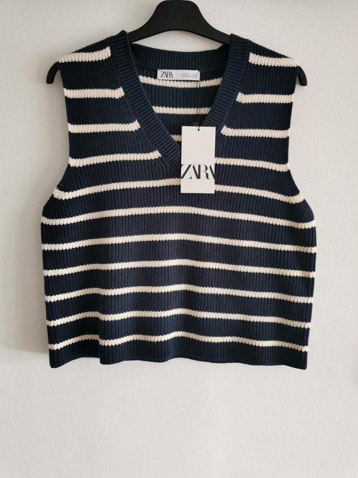 ZARA tricot spencer mt. S, Kleding | Dames, Truien en Vesten, Nieuw, Maat 36 (S), Blauw, Verzenden