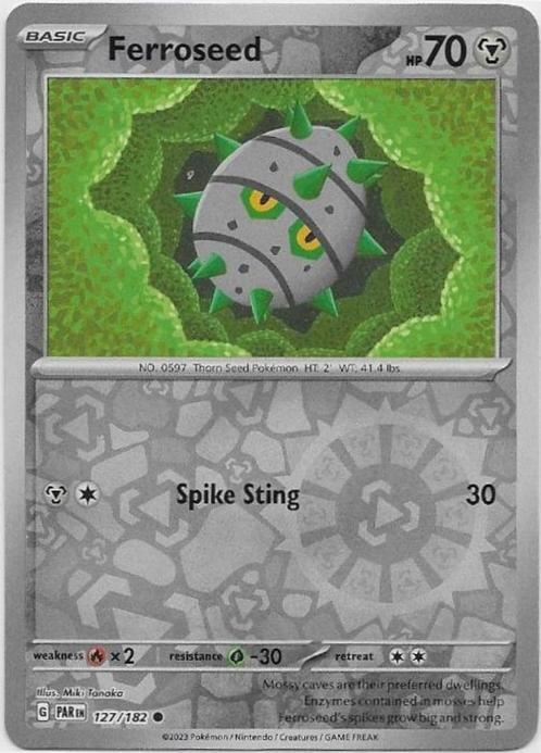 Paradox Rift,  Ferroseed [reverse] 127/182, Hobby en Vrije tijd, Verzamelkaartspellen | Pokémon, Nieuw, Losse kaart, Verzenden