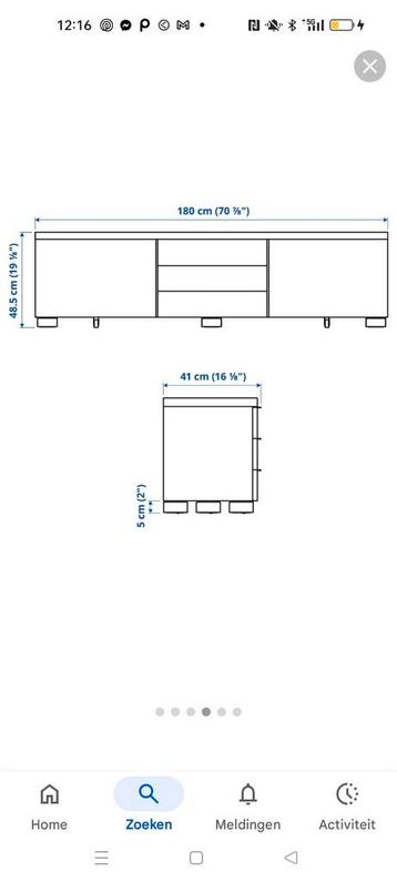 IKEA BESTÅ Burs - Tv-meubel - 180x41x49 cm - afbeelding 3