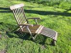 Teak houten ligstoel deck chair, Tuin en Terras, Teakhout, Gebruikt, Ophalen