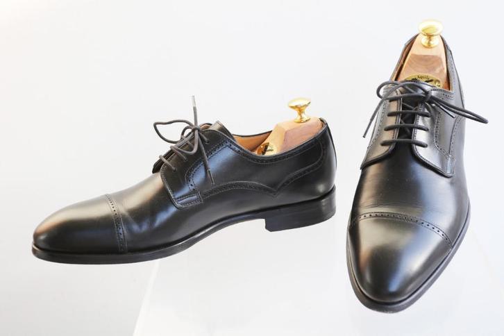 Pasmodel! Magnanni zwarte derby's in maat 41.5 = maat 7.5, Kleding | Heren, Schoenen, Zo goed als nieuw, Veterschoenen, Zwart