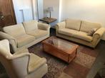 2x DURE Stoffen BANKSTEL BANK ZETEL + 1x FAUTEUIL Flamant, Ophalen, Info@Leda.be, Gebruikt, Antwerpen België