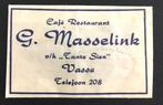 "G. Masselink" te Vasse (Overijssel), Ophalen of Verzenden