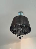 Plafond hanglamp zwarte kroonluchter met kap, Ophalen, Gebruikt, Zwarte kroonluchter met kap