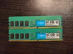 Crucial 8GB (2x4GB) DDR4 Geheugen, Computers en Software, RAM geheugen, Gebruikt, DDR4, Ophalen of Verzenden, Desktop