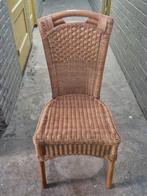 4 Rotan stoelen, Huis en Inrichting, Stoelen, Ophalen, Gebruikt, Bruin, Riet of Rotan