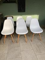 Witte Eames Stijl Stoelen - Set van 6, Huis en Inrichting, Stoelen, Kunststof, Wit, Ophalen of Verzenden, Zo goed als nieuw