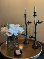 2 zwarte kandelaars, Huis en Inrichting, Ophalen of Verzenden, Nieuw, Metaal, 50 tot 75 cm