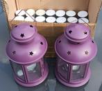€5-165 theelichtjes+ 2 IKEA ROTERA lantaarn theelicht houder, Ophalen, Zo goed als nieuw, Metaal, Minder dan 25 cm