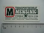 sticker oud Steenwijk Mensink transport truck grondwerk sloo, Verzenden, Zo goed als nieuw, Bedrijf of Vereniging