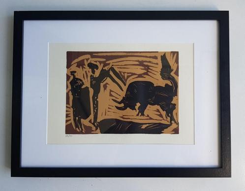 Picasso The Banderillas Linocut Genummerd, Antiek en Kunst, Kunst | Litho's en Zeefdrukken, Ophalen of Verzenden