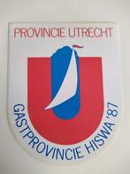 Sticker. Provincie Utrecht. GASTPROVINCIE HISWA 1987., Ophalen of Verzenden, Zo goed als nieuw