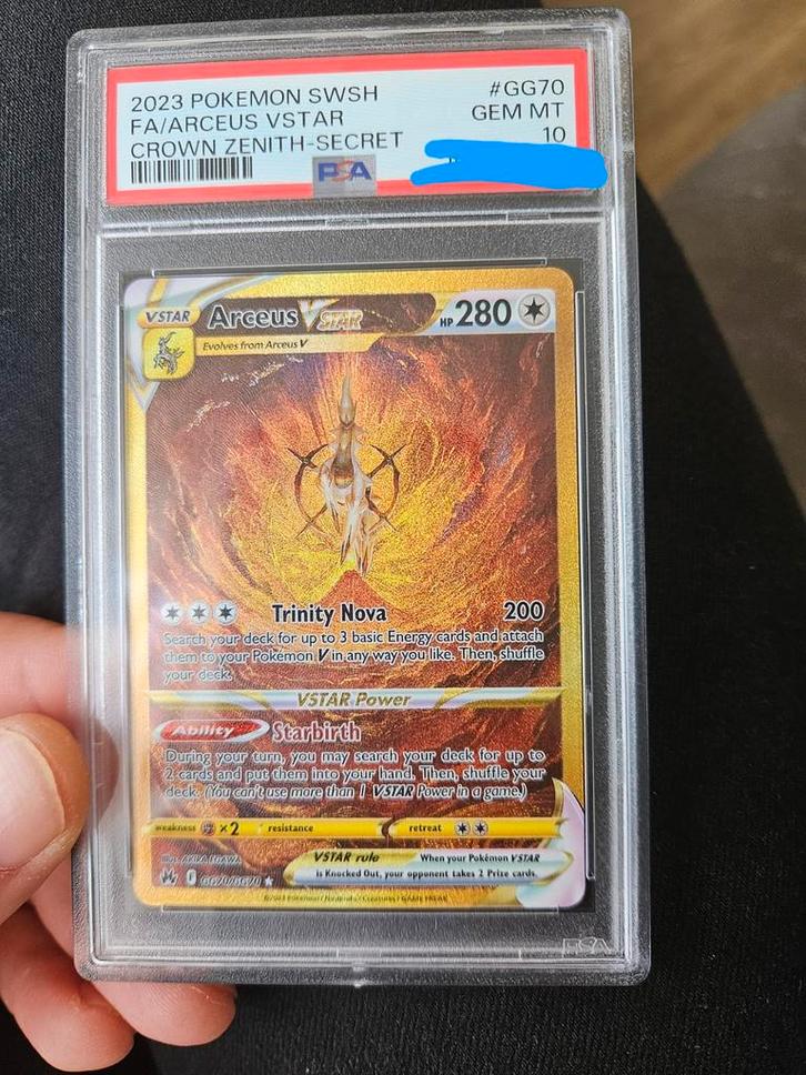 Arceus VSTAR GG70 PSA 10 - Crown Zenith Secret, Hobby en Vrije tijd, Verzamelkaartspellen | Pokémon, Zo goed als nieuw, Losse kaart