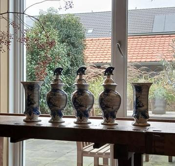Delfts Blauw Vazen set van 5 beschikbaar voor biedingen