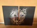 Canvas Schilderijen Leeuw - 70x100 cm, Ophalen of Verzenden, 75 cm of meer, 50 tot 75 cm, Print