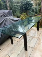 Le Corbusier Cassina stijl eettafel / bureau - glazen blad, Huis en Inrichting, Tafels | Eettafels, Gebruikt, 200 cm of meer, Glas