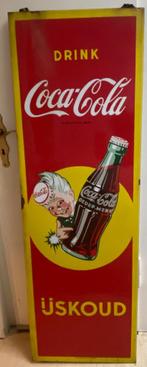 Coca-Cola emaillen reclamebord “IJSKOUD” – groot, Verzamelen, Ophalen, Gebruikt, Reclamebord
