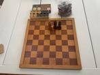 Schaak/dambord mer schaakstukken & damsrenen, Ophalen of Verzenden, Gebruikt