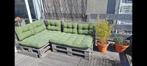 Palletbank met palletkussens loungebank, Tuin en Terras, Ophalen, Zo goed als nieuw, Hout