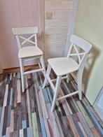 2 Kinderstoelen - Wit Hout, Ophalen, Gebruikt, Hout, 30 tot 60 cm