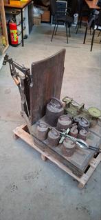 Antieke Weegschaal/ Bascule met Gewichten, Ophalen