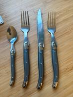 Laguiole bestekset grijs 6 persoons 24 delig, Verzenden, Zo goed als nieuw, Rvs of Chroom, Bestekset