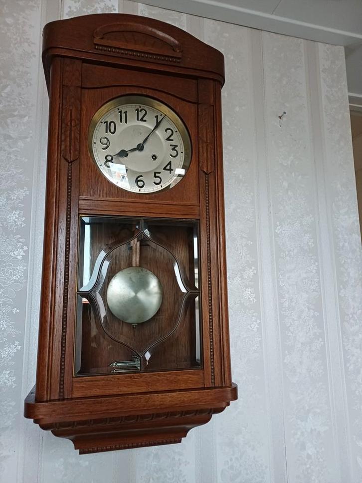 Antieke junghans regulateur klok met bim bam slagwerk, Antiek en Kunst, Antiek | Klokken, Ophalen of Verzenden