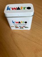 Kwatro spel met kaartjes in klein blikje, Hobby en Vrije tijd, Gezelschapsspellen | Bordspellen, Ophalen of Verzenden, Zo goed als nieuw