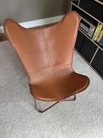 Vlinderstoel van leer, Huis en Inrichting, Fauteuils, Verzenden, Zo goed als nieuw, Leer